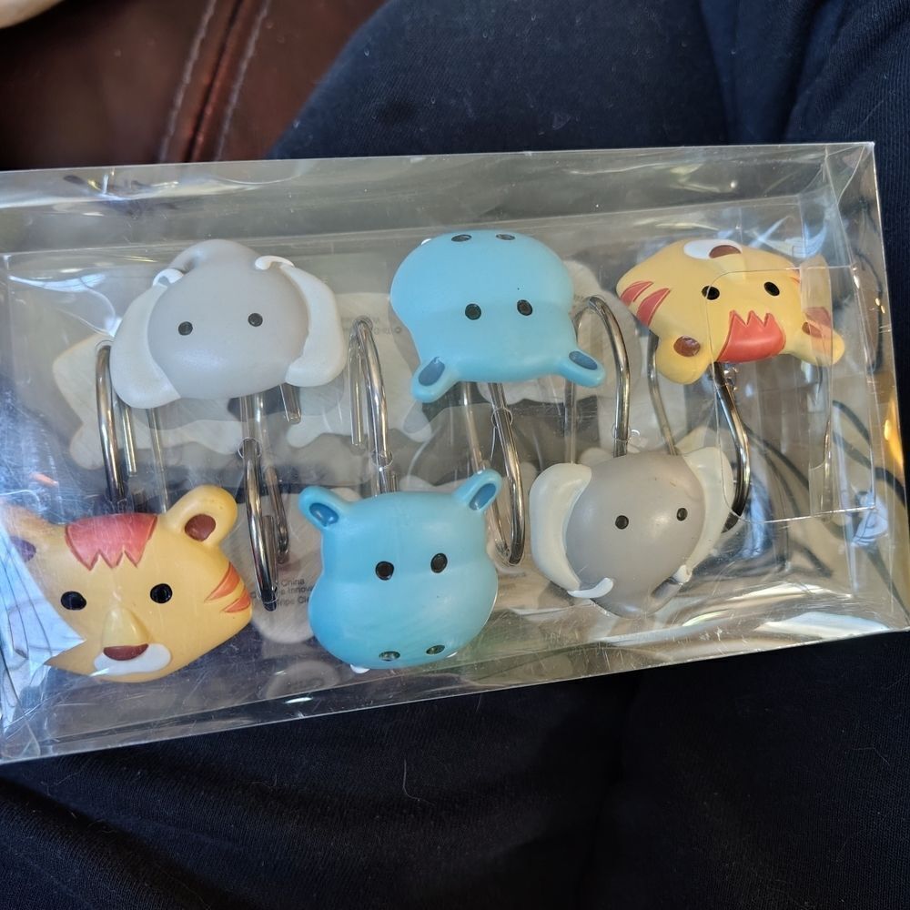 Animal Shower Curtain Hooks Set